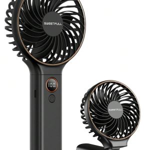 Rechargeable Foldable Handheld Fan – 6 Speeds, Digital Display