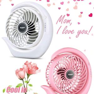 Portable Desk Fan – Rechargeable, 3 Speeds, 180° Rotation