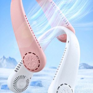 Portable Adjustable Neck Fan – Rechargeable, Hands-Free, No-Leaf